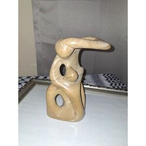 Mother And Child Abstract Polished Stone Hand Carved Stauette